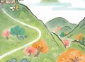 乡村田园插画高清壁纸_清新色调田园手机壁纸图片