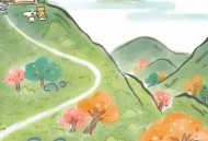 乡村田园插画高清壁纸_清新色调田园手机壁纸图片